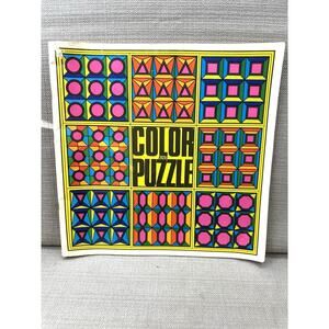 Vintage 1968 Color And Puzzle Book By Ruth Heller Troubadour Press 12” X 12”